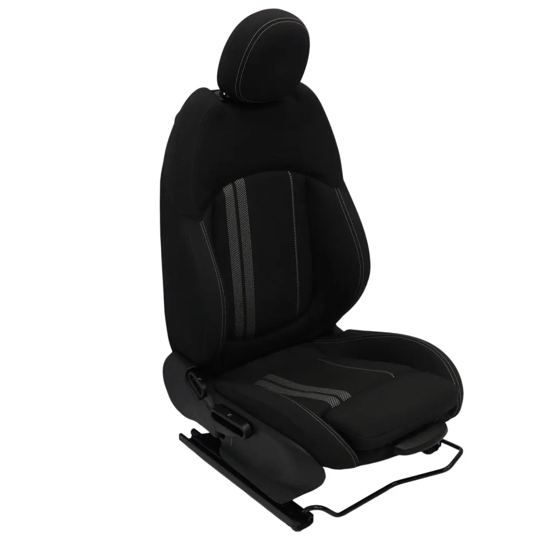 Front Right O/S Heated Fabric Double Stripe Carbon Black to Mini F57 Sport Seat with Part number 7340386 Mini F57 Sport Seat Front Right O/S Heated Fabric Double Stripe Carbon Black - SKU 7340386-1 - Part number 7340386