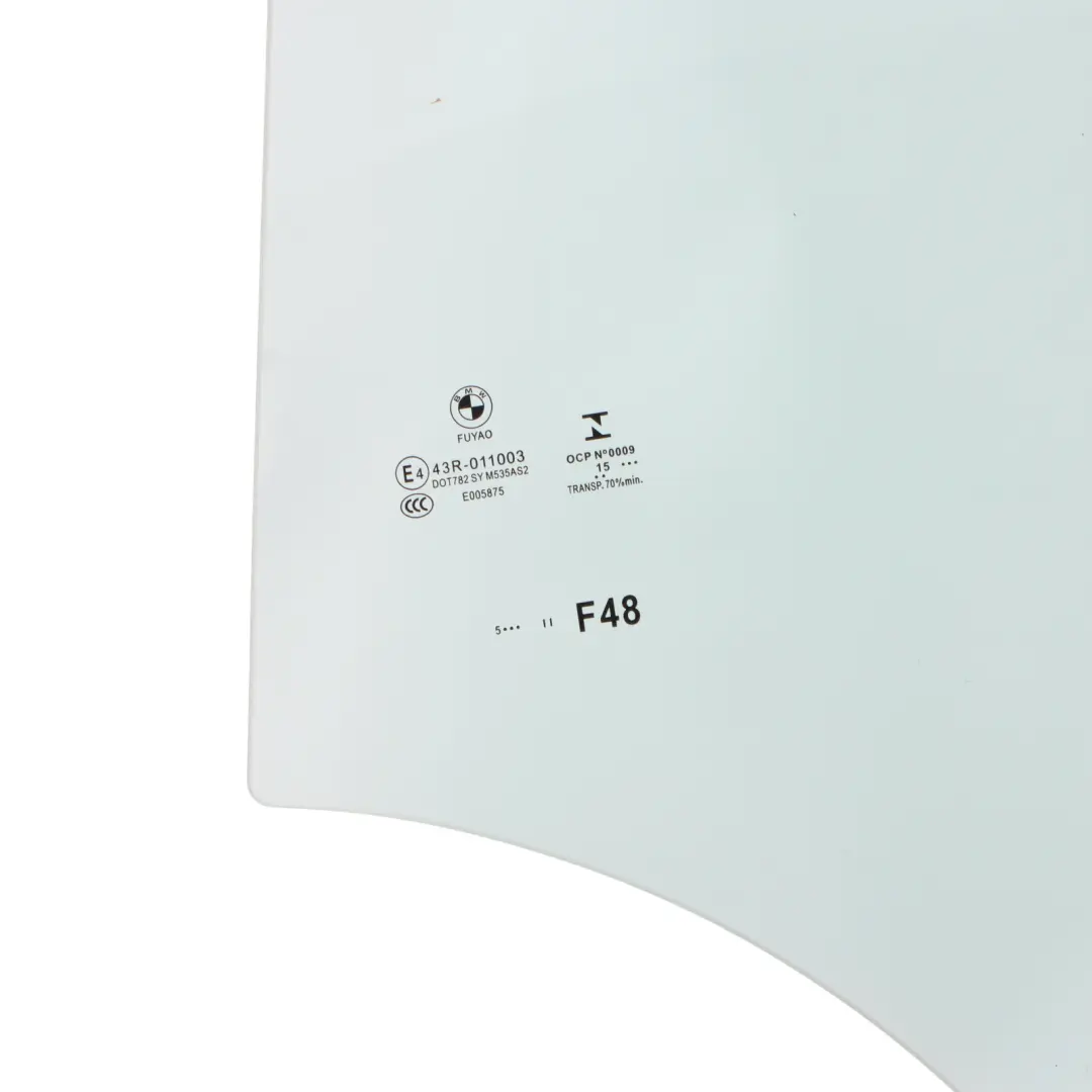 Door Side Window Glass Left N/S AS2 Glazing to BMW X1 F48 F48 LCI Rear with Part number 7349497 BMW X1 F48 F48 LCI Rear Door Side Window Glass Left N/S AS2 Glazing - SKU 7349497 - Part number 7349497