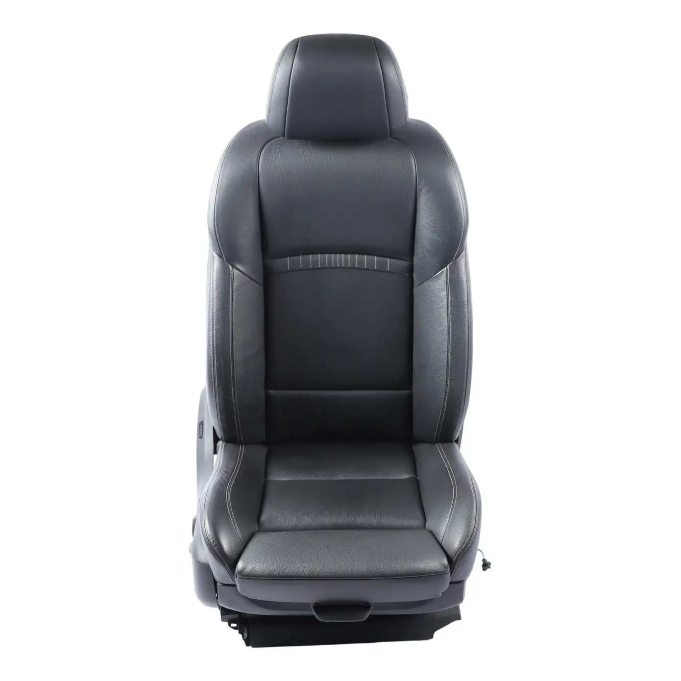 BMW F10 F11 Asiento Delantero Derecho Calefactable Cuero Negro Costura Exclusiva