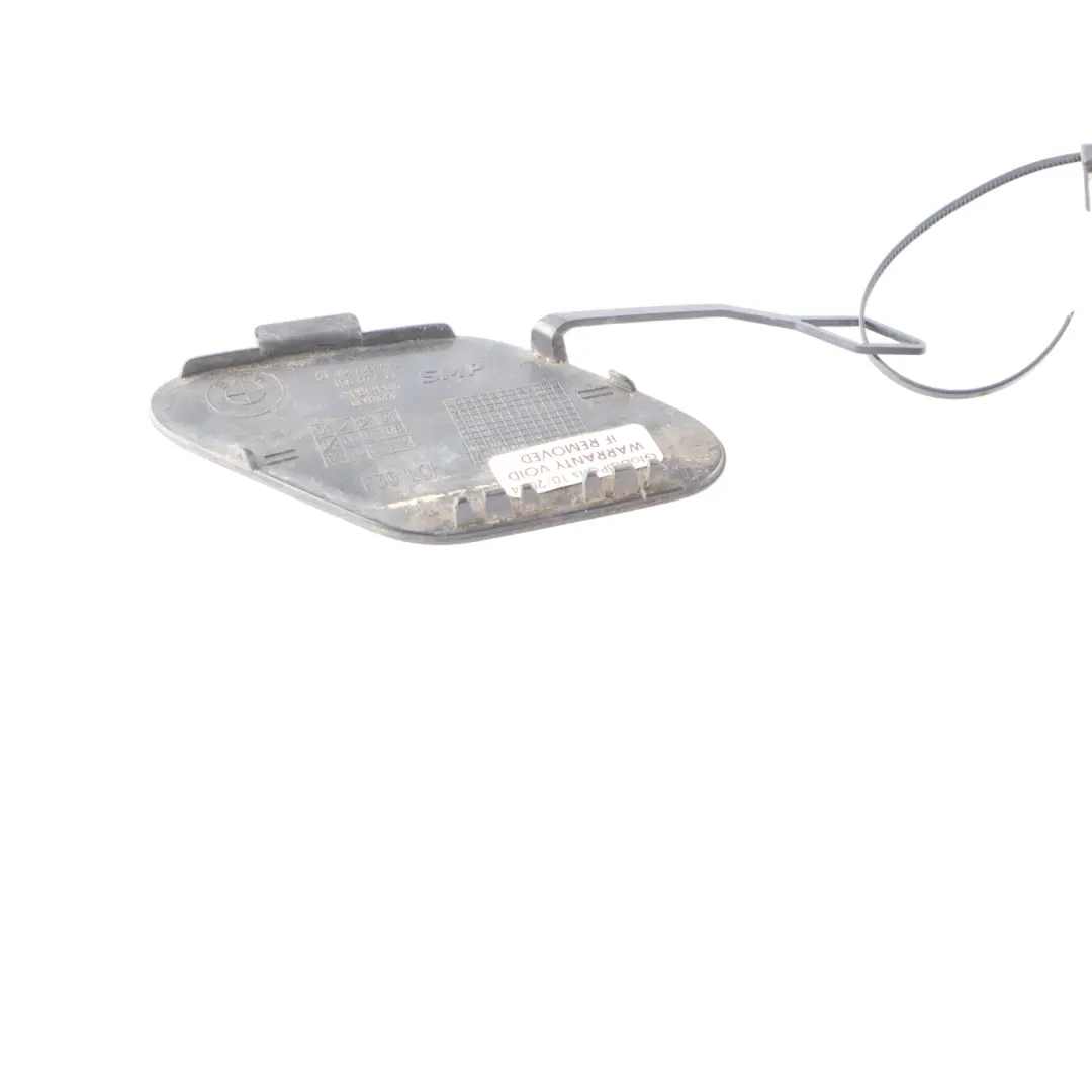 Bumper Towing Tow Hook Eye Cover Black Sapphire 475 to BMW F30 LCI Rear with Part number 7384413 BMW F30 LCI Rear Bumper Towing Tow Hook Eye Cover Black Sapphire 475 - SKU 7384413-BS - Part number 7384413