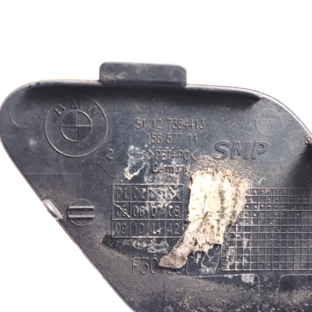 Bumper Cover Towing Eye Hook Cap Glacier Silver - A83 to BMW F30 LCI Rear with Part number 7384417 BMW F30 LCI Rear Bumper Cover Towing Eye Hook Cap Glacier Silver - A83 - SKU 7384417-GSB - Part number 7384417