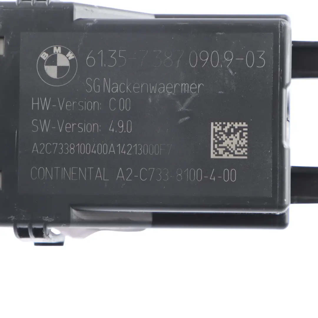 Neck Heater Warmer Control Module Unit ECU to BMW F33 with Part number 7387090 BMW F33 Neck Heater Warmer Control Module Unit ECU - SKU 7387090 - Part number 7387090