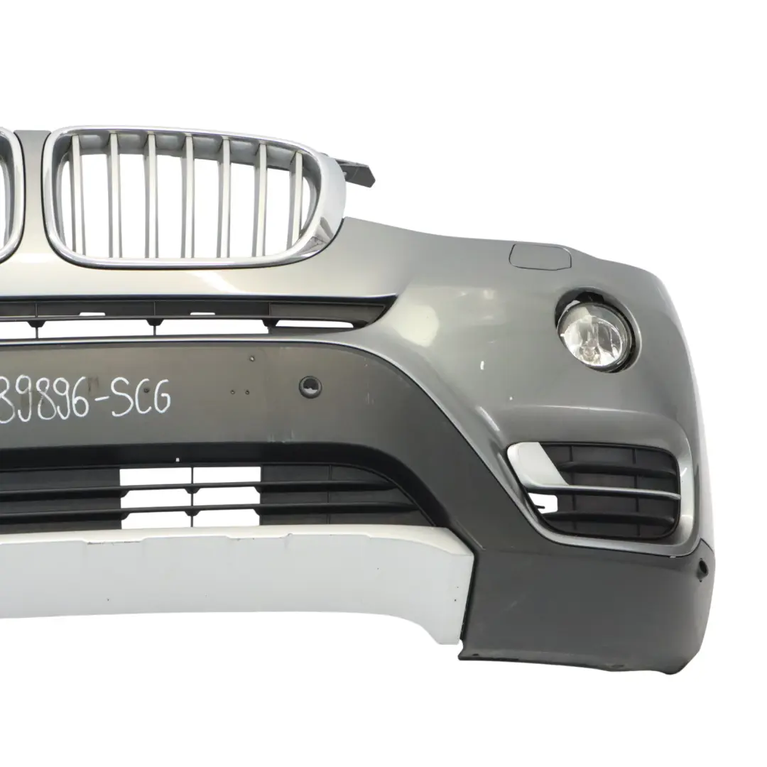 Front Bumper Trim Panel Covering Spacegrau Grey Metallic - A52 to BMW X3 F25 with Part number 7389896 BMW X3 F25 Front Bumper Trim Panel Covering Spacegrau Grey Metallic - A52 - SKU 7389896-SCG - Part number 7389896