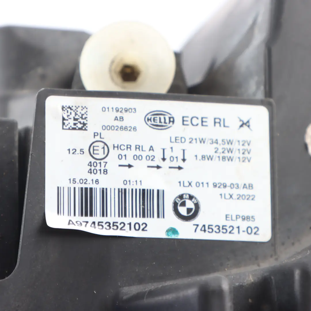 Front Left N/S LED Lamp Headlight Headlamp 7453521 to BMW F20 F21 LCI with Part number 7414143 BMW F20 F21 LCI Front Left N/S LED Lamp Headlight Headlamp 7453521 - SKU RHD-7414143-2 - Part number 7414143