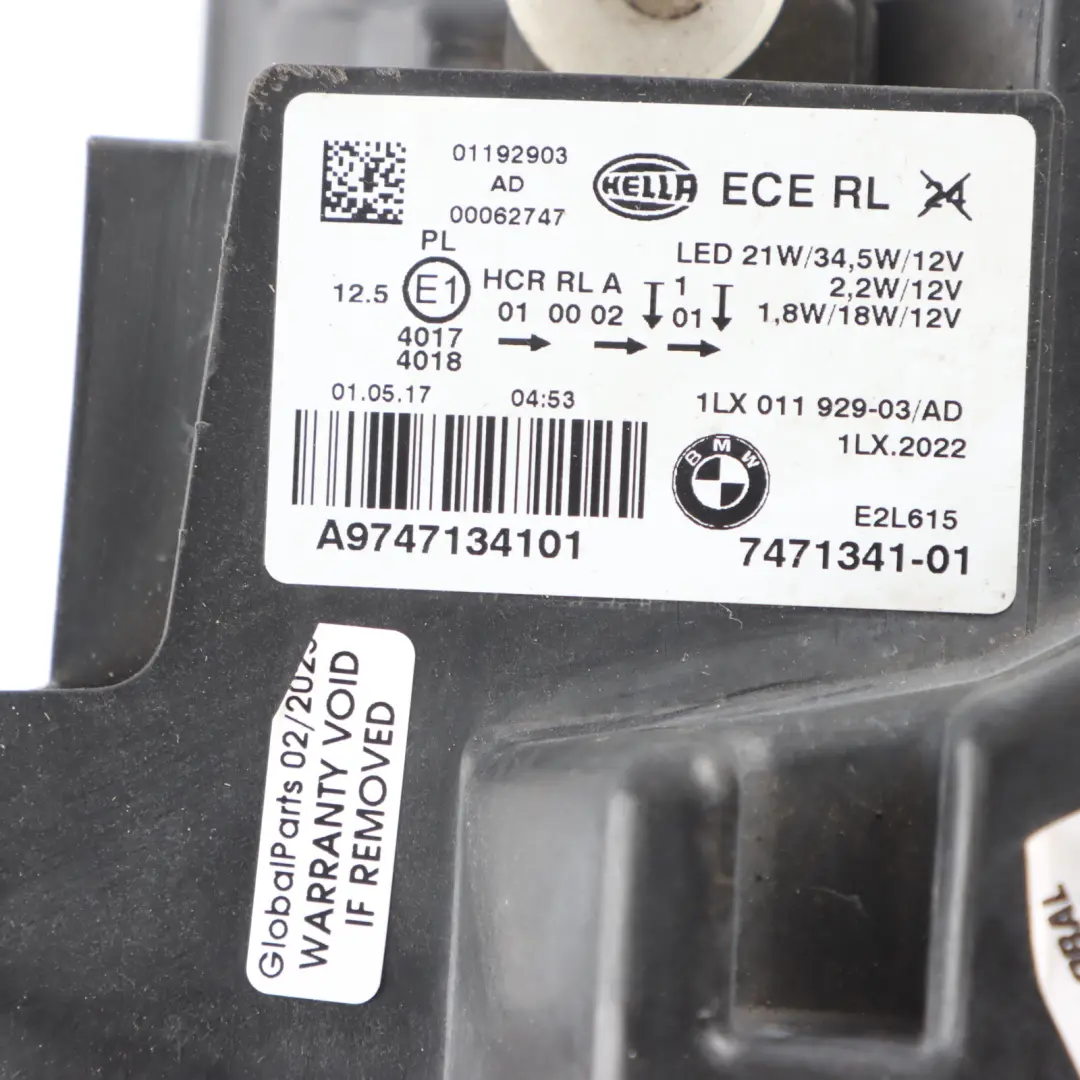 Headlight Headlamp Front Left N/S Passenger Side Lamp Light to BMW F20 with Part number 7471341 BMW F20 Headlight Headlamp Front Left N/S Passenger Side Lamp Light - SKU RHD-7471341 - Part number 7471341