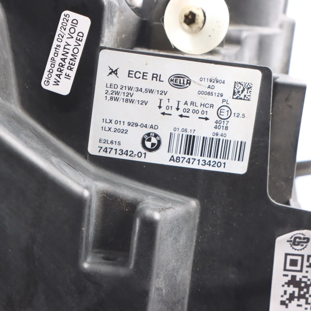 Front Lamp Headlight Driver's Right O/S Side Hella to BMW F20 with Part number 7471342 BMW F20 Front Lamp Headlight Driver's Right O/S Side Hella - SKU 7471342 - Part number 7471342