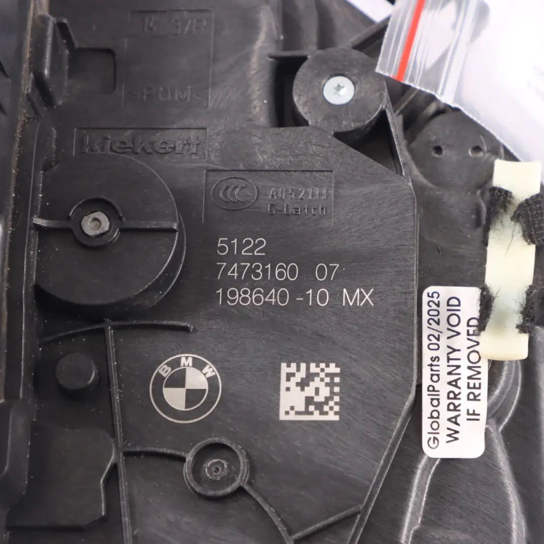 Mecanismo cierre pestillo puerta trasero derecho para BMW X3 G01 X4 G02 con número de pieza 7473160 BMW X3 G01 X4 G02 Mecanismo cierre pestillo puerta trasero derecho - SKU 7473160-1 - Número de pieza 7473160