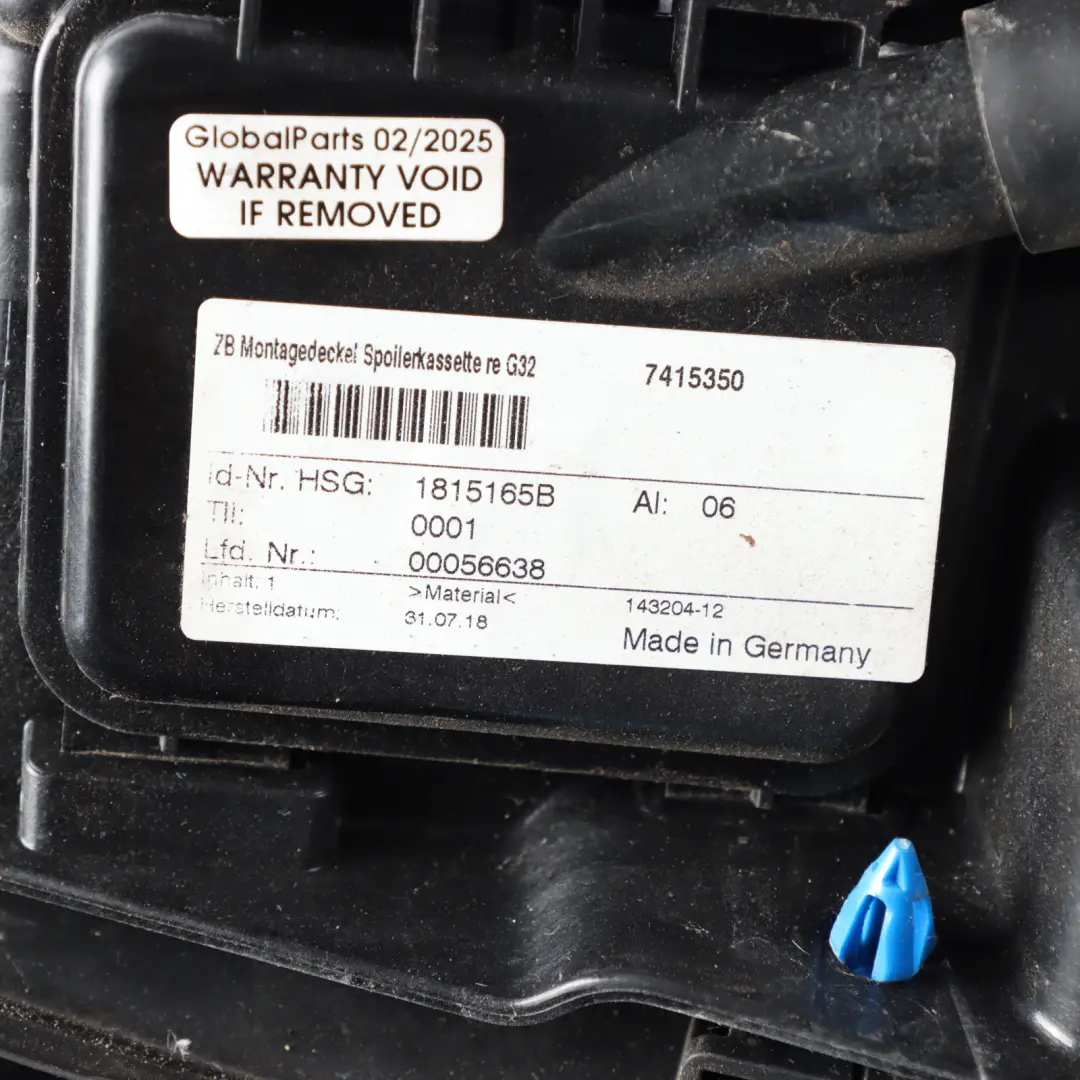 Spoiler Boot Trunk Lid Tailgate Rear Trim Carbon Black Metallic - 416 to BMW G32 with Part number 7481774 BMW G32 Spoiler Boot Trunk Lid Tailgate Rear Trim Carbon Black Metallic - 416 - SKU 7481774-CAR - Part number 7481774