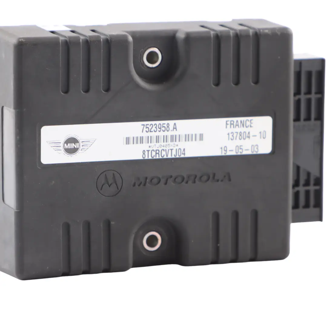 Motorola Gearbox Automatic Transmission Signal Control Module to Mini R50 with Part number 7523958 Mini R50 Motorola Gearbox Automatic Transmission Signal Control Module - SKU 7523958 - Part number 7523958