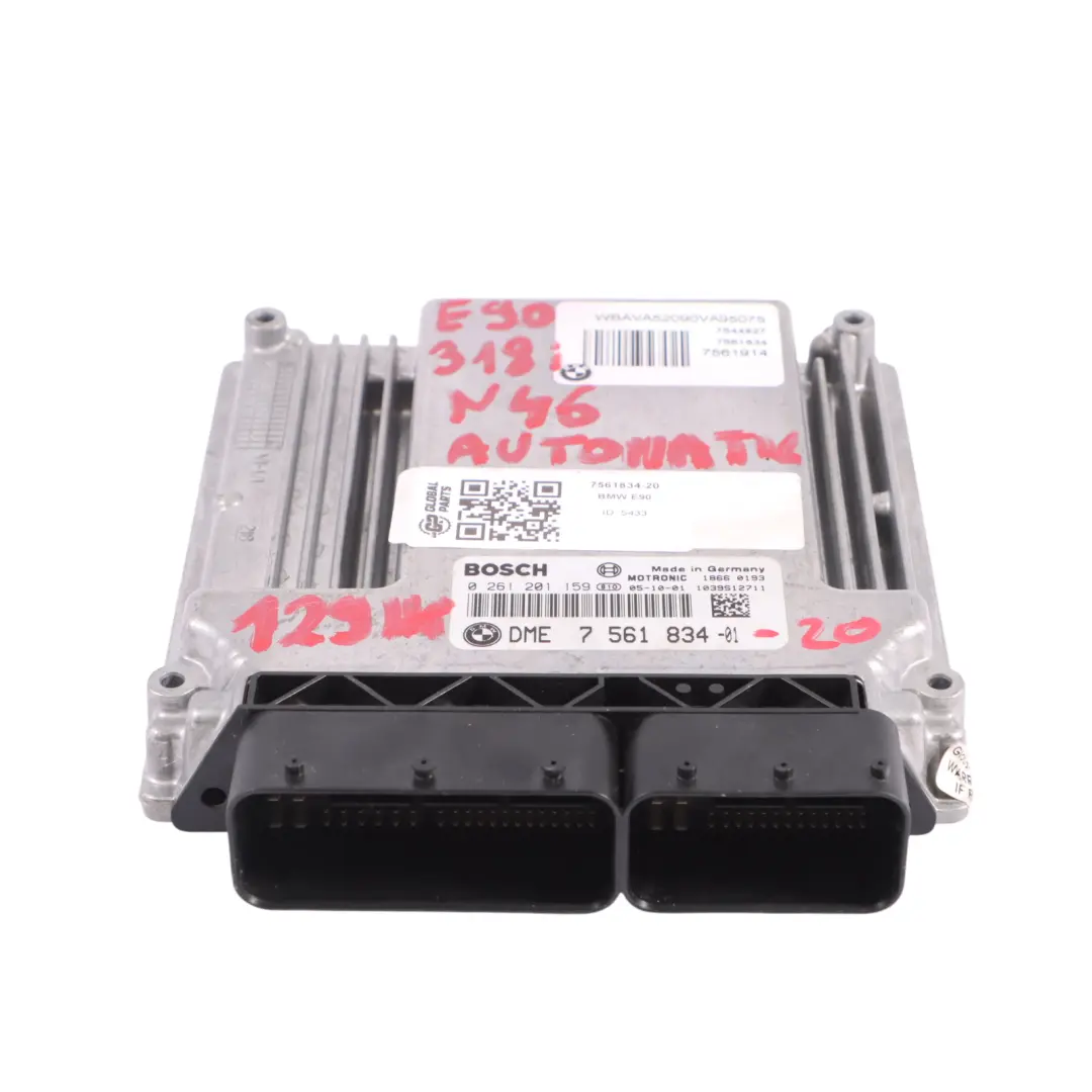 BMW E87 E90 118I 318I N46 Módulo Unidad Control Motor ECU DME Automático - SKU 7561834-20 - Número de pieza 7561834