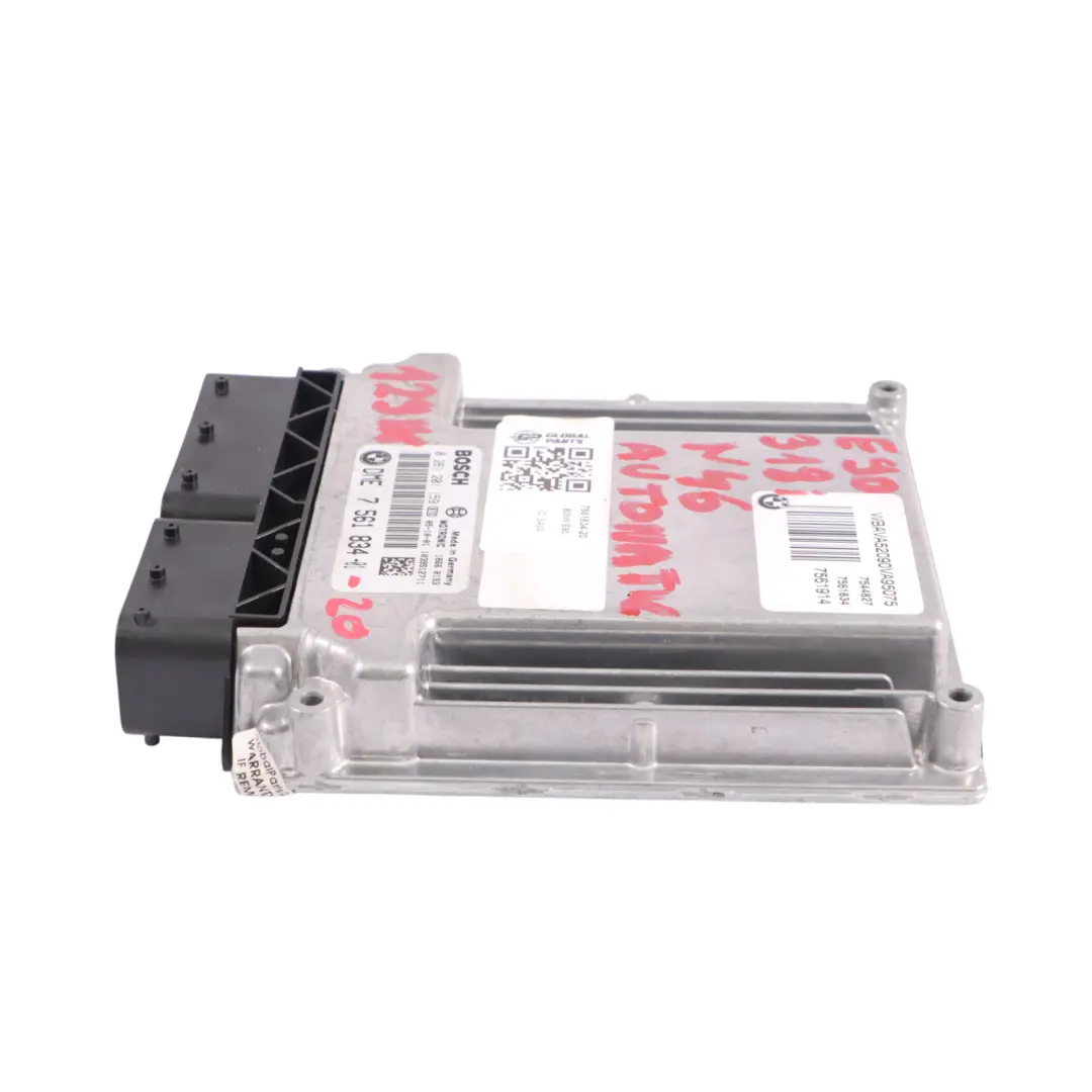 BMW E87 E90 118i 318i N46 Engine Control Unit Module ECU DME Automatic - SKU 7561834-20 - Part number 7561834