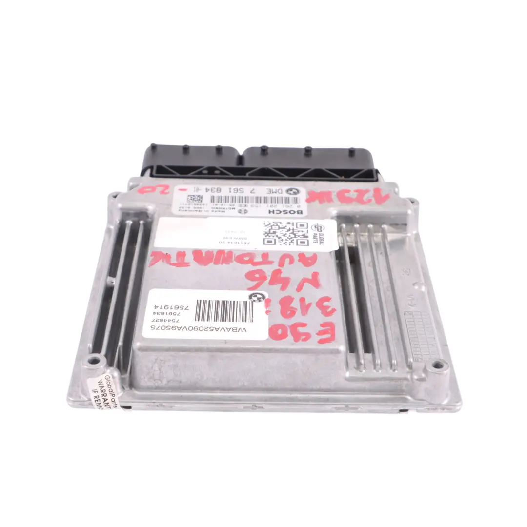 N46 Engine Control Unit Module ECU DME Automatic to BMW E87 E90 118i 318i with Part number 7561834 BMW E87 E90 118i 318i N46 Engine Control Unit Module ECU DME Automatic - SKU 7561834-20 - Part number 7561834