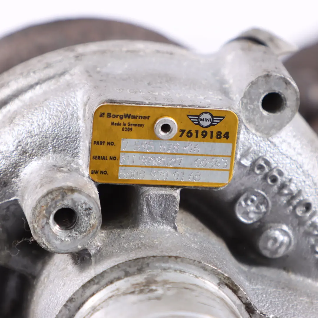 Turbocompresor Motor Gasolina para Mini Cooper S R55 R56 R57 LCI R60 con número de pieza 7595678 Mini Cooper S R55 R56 R57 LCI R60 Turbocompresor Motor Gasolina - SKU 7595678-5 - Número de pieza 7595678
