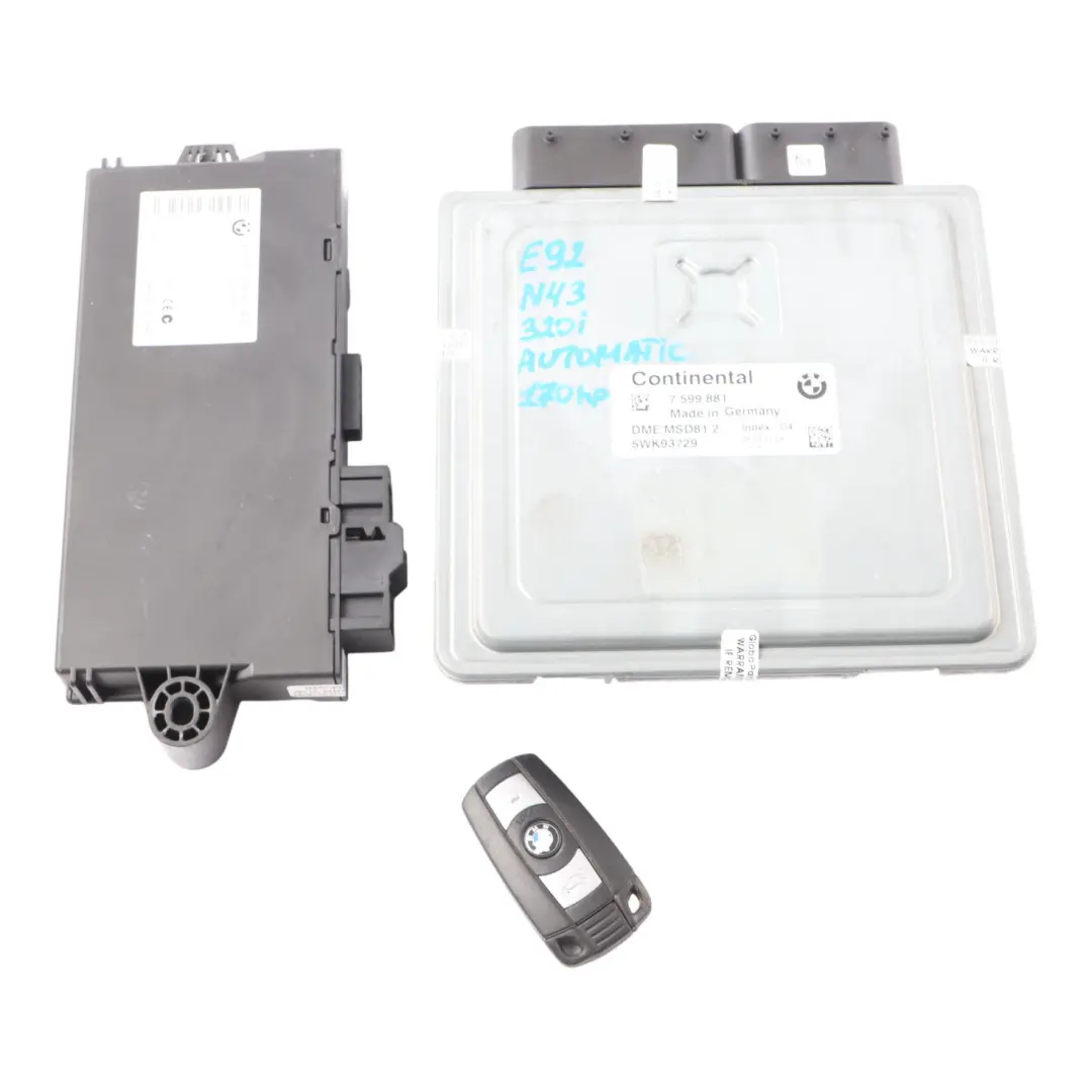 N43 120i 320i 170HP Engine ECU DME Kit CAS3 + Key to BMW E87 LCI E90 E91 with Part number 7599881 BMW E87 LCI E90 E91 N43 120i 320i 170HP Engine ECU DME Kit CAS3 + Key - SKU 7599881-16 - Part number 7599881