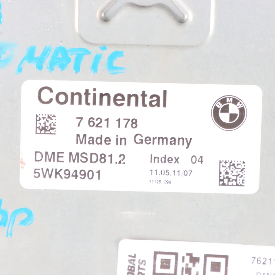 N43 118i 318i 143PS Motorsteuerung ECU DME Automatik für BMW E81 E88 E90 mit Teilenummer 7621178 BMW E81 E88 E90 N43 118i 318i 143PS Motorsteuerung ECU DME Automatik - SKU 7621178-10 - Teilenummer 7621178