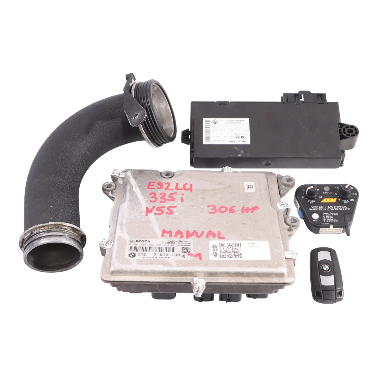 BMW E90 E91 E92 LCI 335i N55 306HP Engine ECU DME Kit CAS3 + Key 7629130 Manual