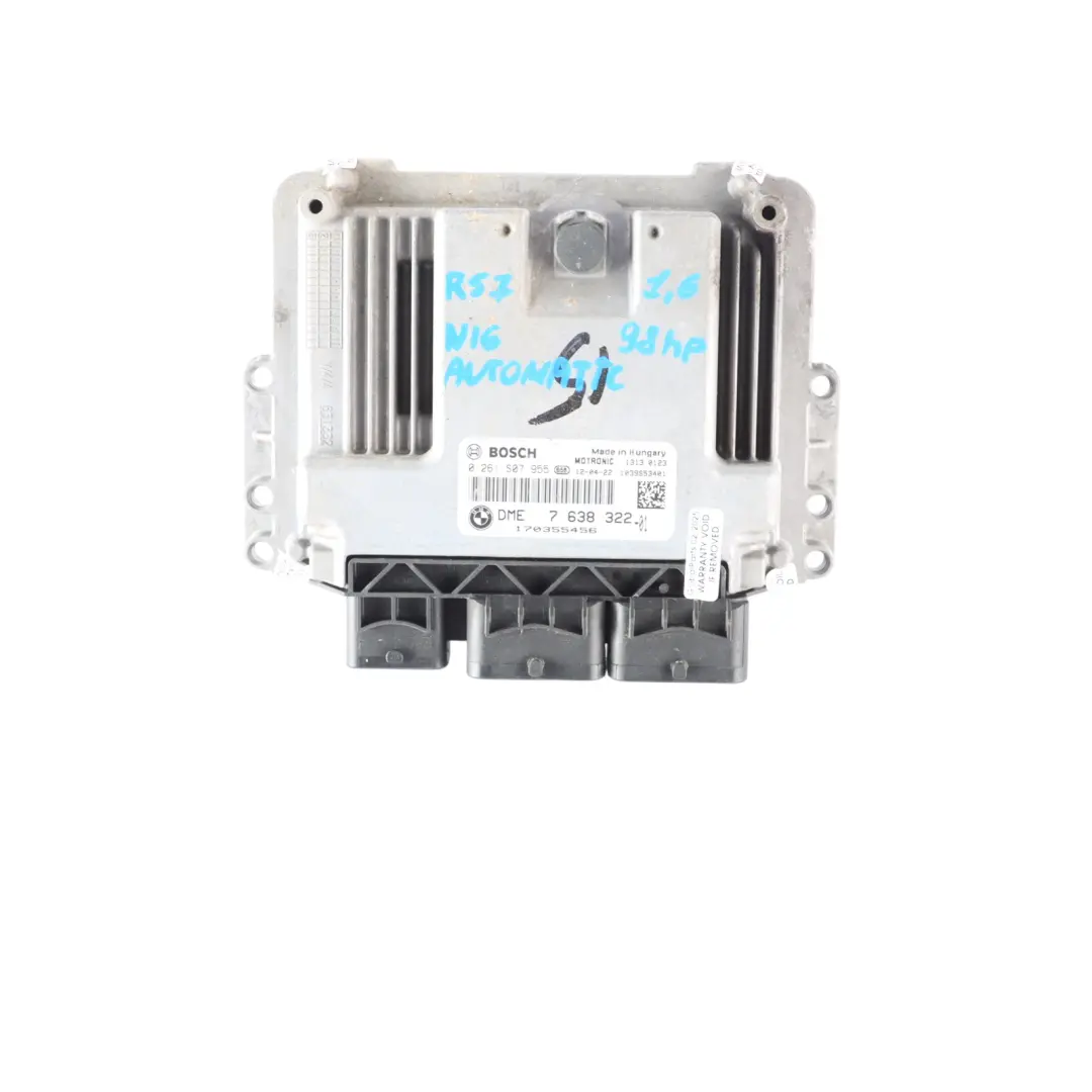 Mini One R56 R57 LCI N16 98HP Engine ECU Kit DME + CAS3 + Key Automatic - SKU 7638322-3 - Part number 7638322