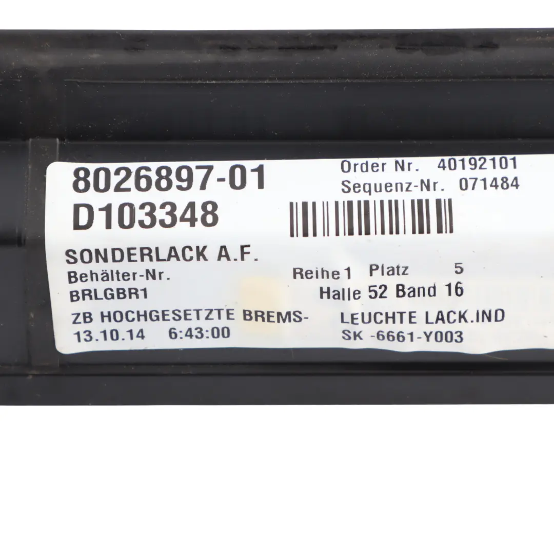 Brake Light Third Stop Lamp Stoplamp Tanzanite Blue - X10 8026897 to BMW F06 Rear with Part number 7988860 BMW F06 Rear Brake Light Third Stop Lamp Stoplamp Tanzanite Blue - X10 8026897 - SKU 7988860-TAN - Part number 7988860