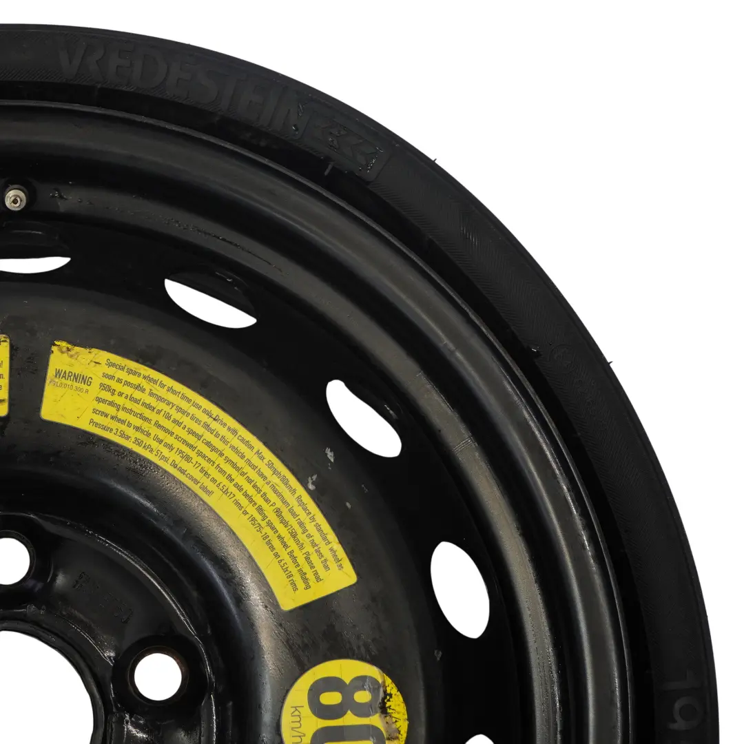 Reserve Stahl Rad Vredestein Reifen 195/75 R18 ET:53 6.5J für Audi Q7 4L mit Teilenummer 7L0601011C Audi Q7 4L Reserve Stahl Rad Vredestein Reifen 195/75 R18 ET:53 6.5J - SKU 7L0601011C - Teilenummer 7L0601011C