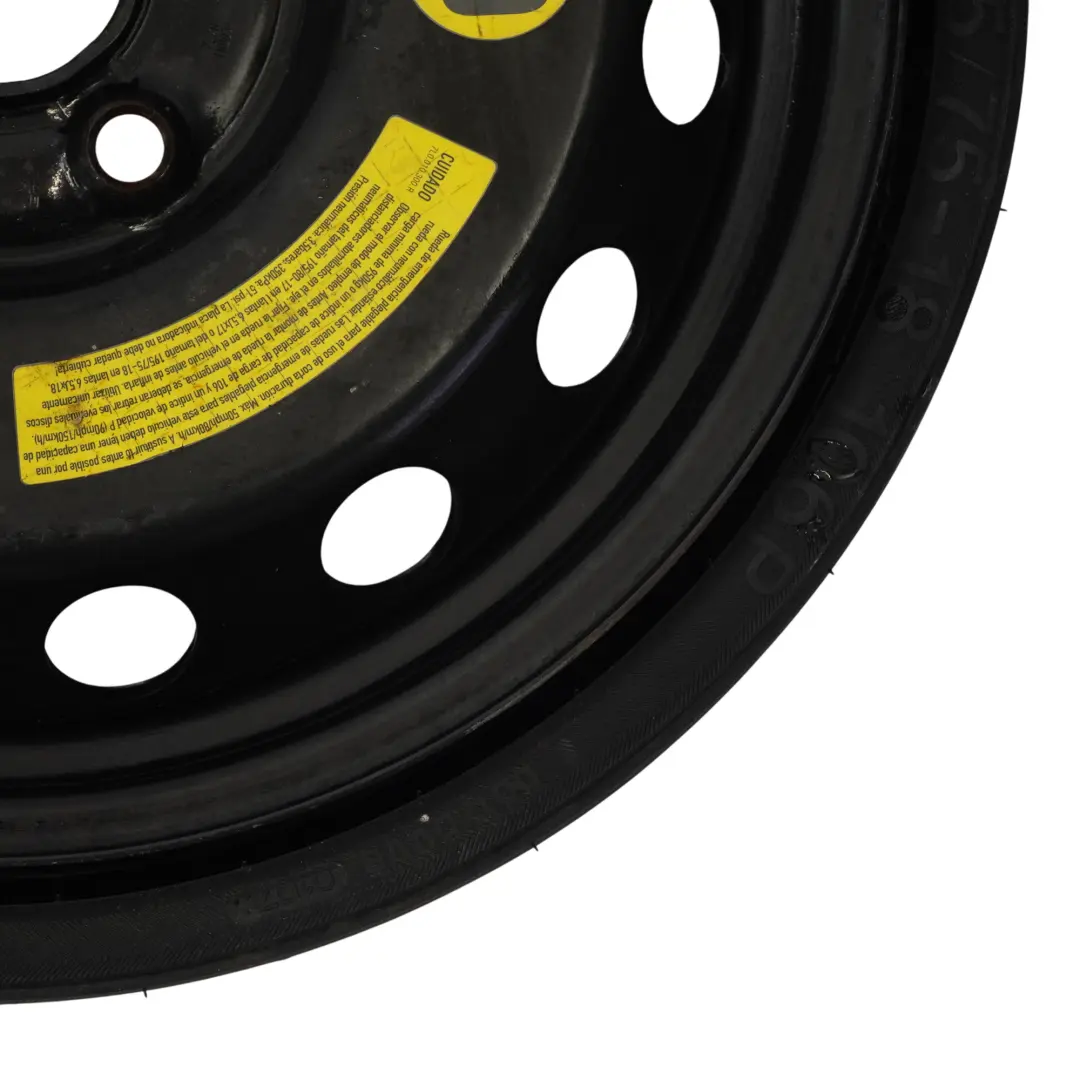 Audi Q7 4L Roue secours acier Pneu Vredestein 195/75 R18 ET:53 6.5J - SKU 7L0601011C - Numéro de pièce 7L0601011C