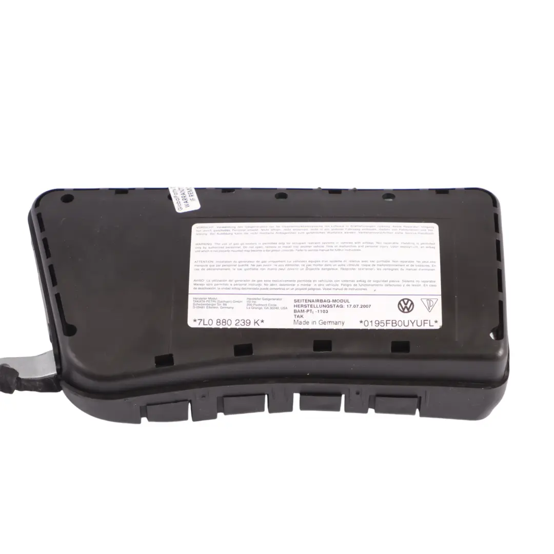 Volkswagen Touareg 7L Side Seat Air Module Front Left N/S - SKU 7L0880239L - Part number 7L0880239L