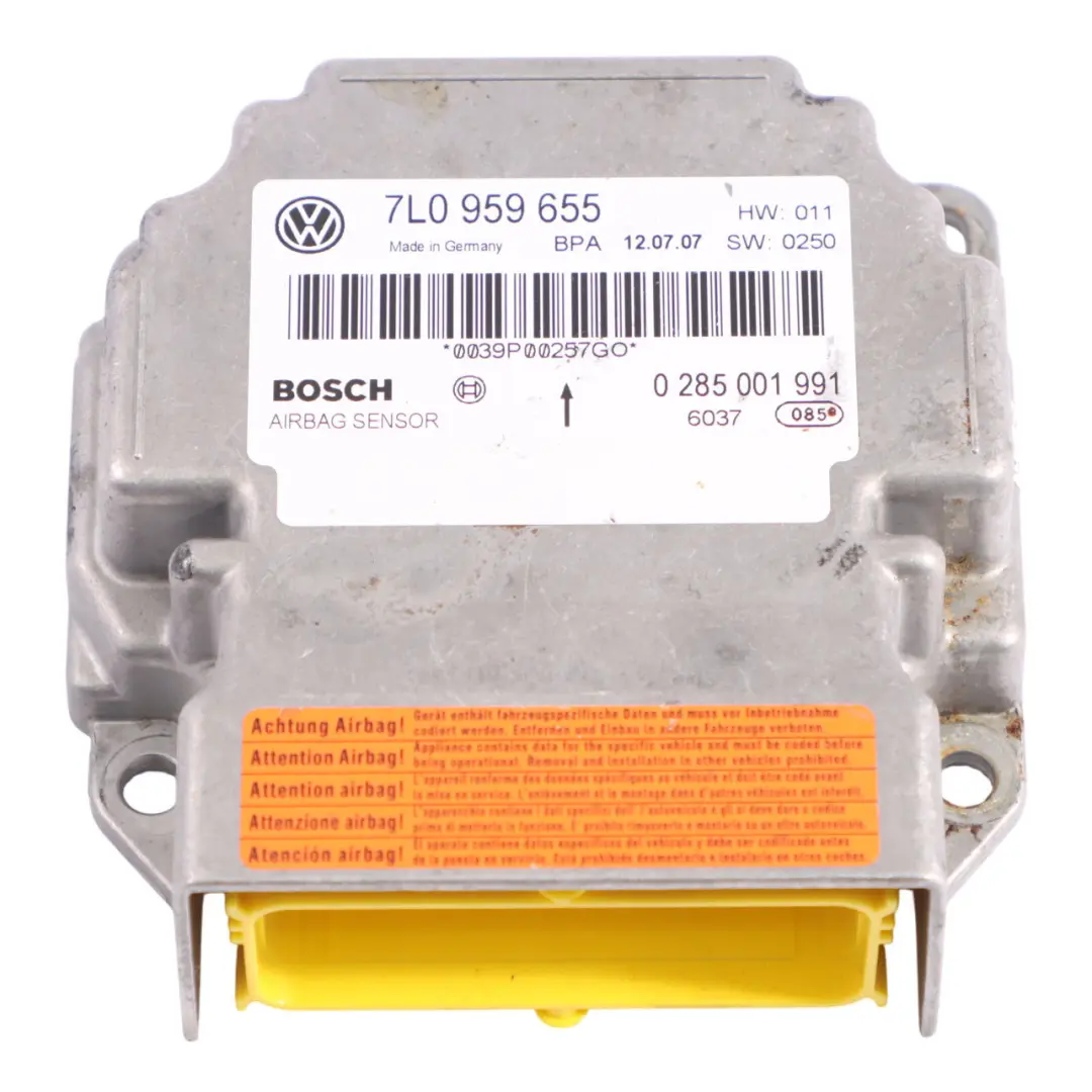 7L Unité Commande Module Air Impact Collision pour Volkswagen Touareg à propos du numéro de pièce 7L0959655 Volkswagen Touareg 7L Unité Commande Module Air Impact Collision - SKU 7L0959655 - Numéro de pièce 7L0959655