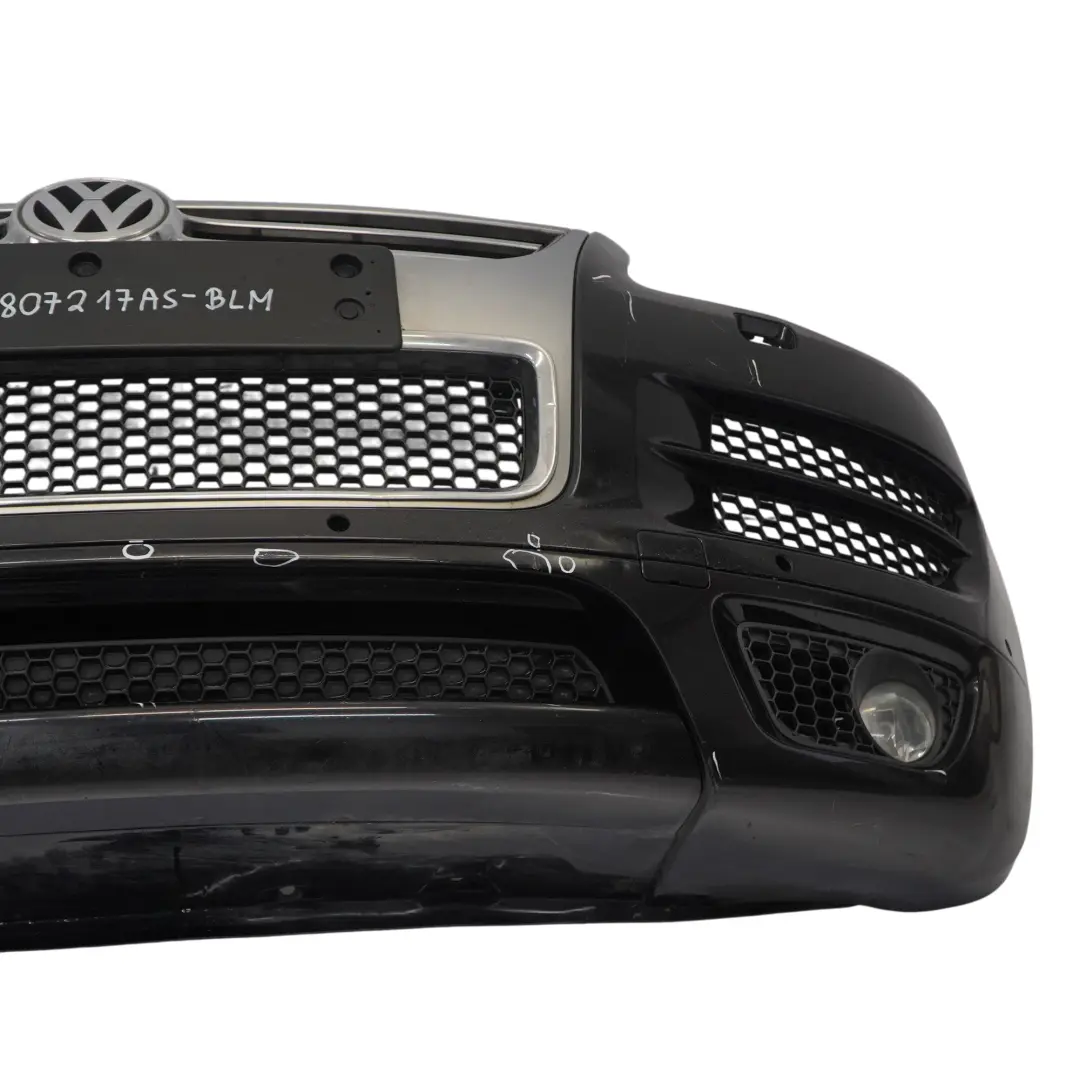 VW Volkswagen Touareg 7L Zderzak Przedni PDC Black Magic Pearl Czarny - C9Z - SKU 7L6807217AS-BLM - Numer Części 7L6807217AS