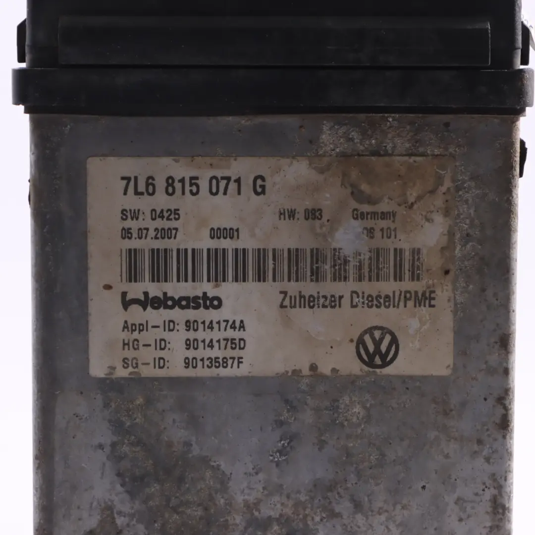 VW Touareg 7L 3.0 TDI Chauffage auxiliaire supplémentaire Webasto - SKU 7L6815071G - Numéro de pièce 7L6815071G