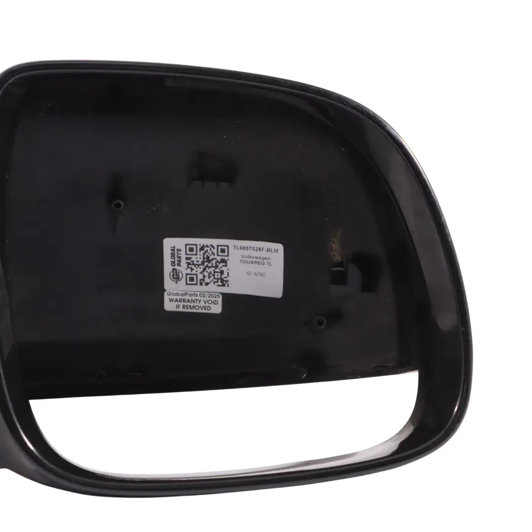 VW Volkswagen Touareg 7L Osłona Lusterka Prawo Czarna Black Magic Pearl C9Z - SKU 7L6857528F-BLM - Numer Części 7L6857528F