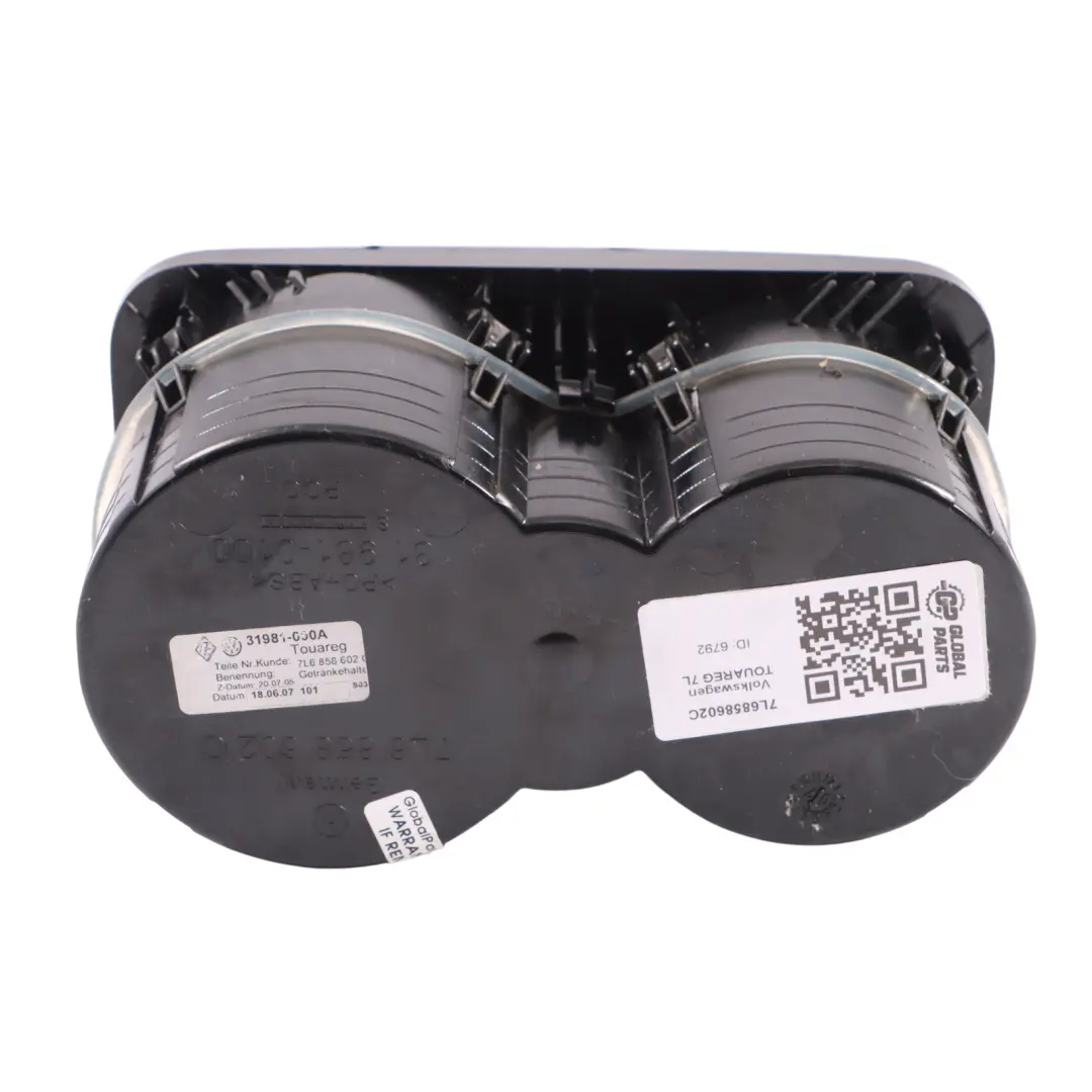 Consolle Centrale Portabicchieri Nero per Volkswagen Touareg 4L con numero di parte 7L6858602C Volkswagen Touareg 4L Consolle Centrale Portabicchieri Nero - SKU 7L6858602C - Numero di parte 7L6858602C