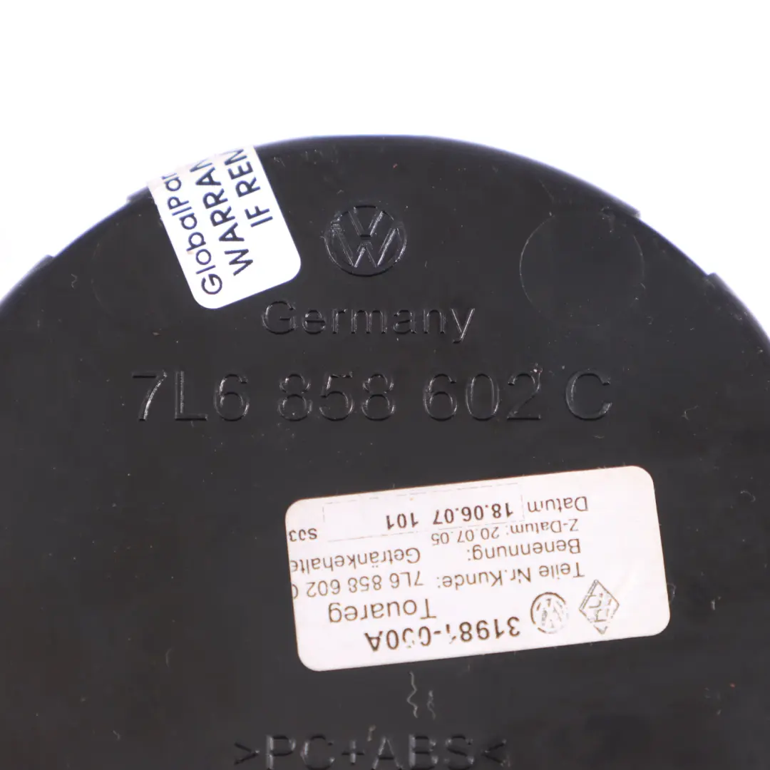 Volkswagen Touareg 4L Konsola Środkowa Uchwyt Kubek Czarny - SKU 7L6858602C - Numer Części 7L6858602C