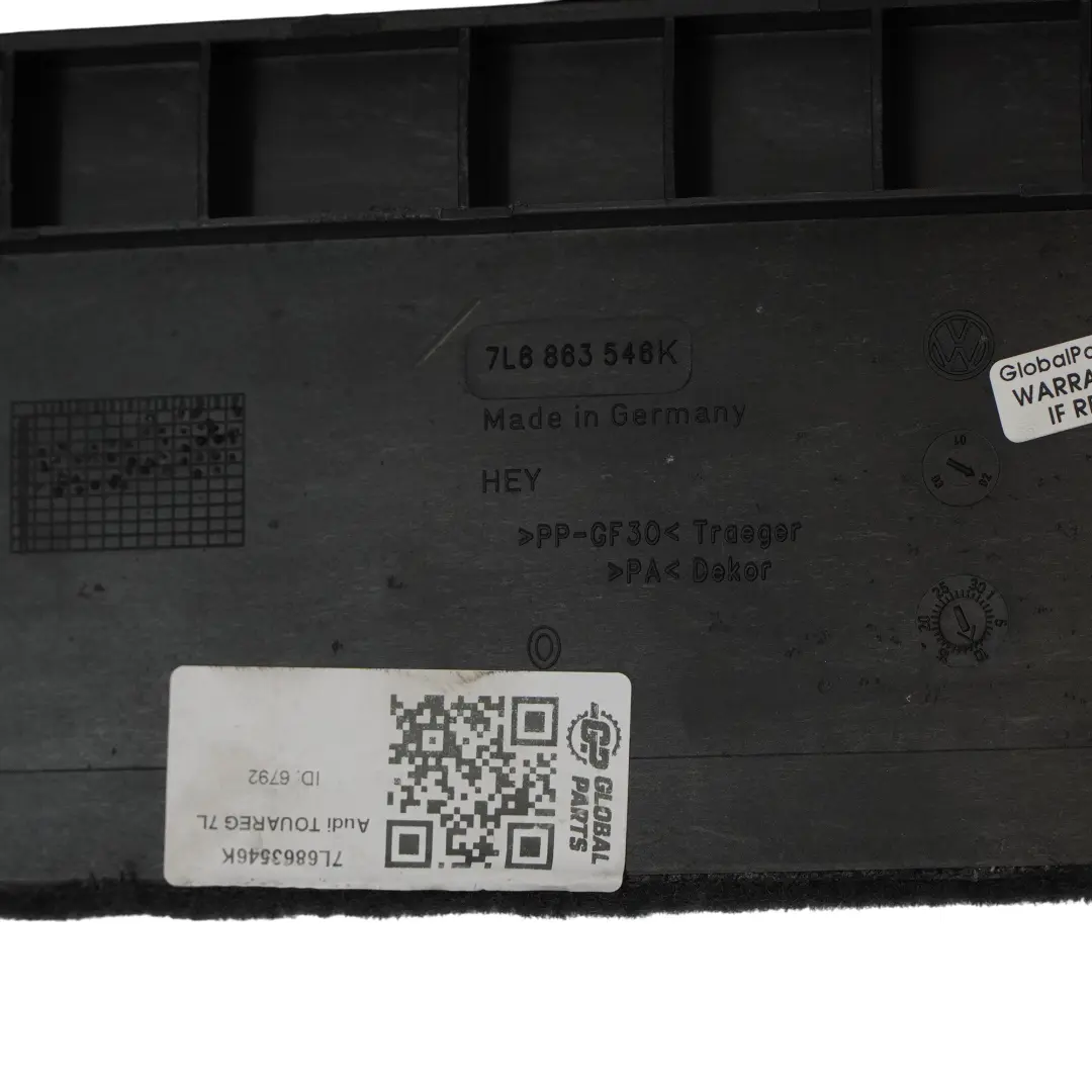 Volkswagen Touareg 7L Kofferraum Kofferraumbodenverkleidung Teppich - SKU 7L6863546K - Teilenummer 7L6863546K