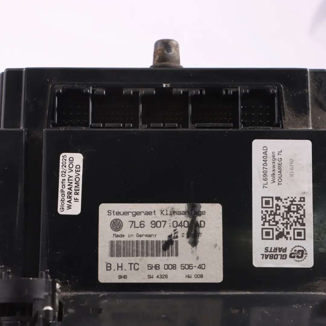 VW Volkswagen Touareg 7L A/C Air Heater Control Switch Panel - SKU 7L6907040AD - Part number 7L6907040AD