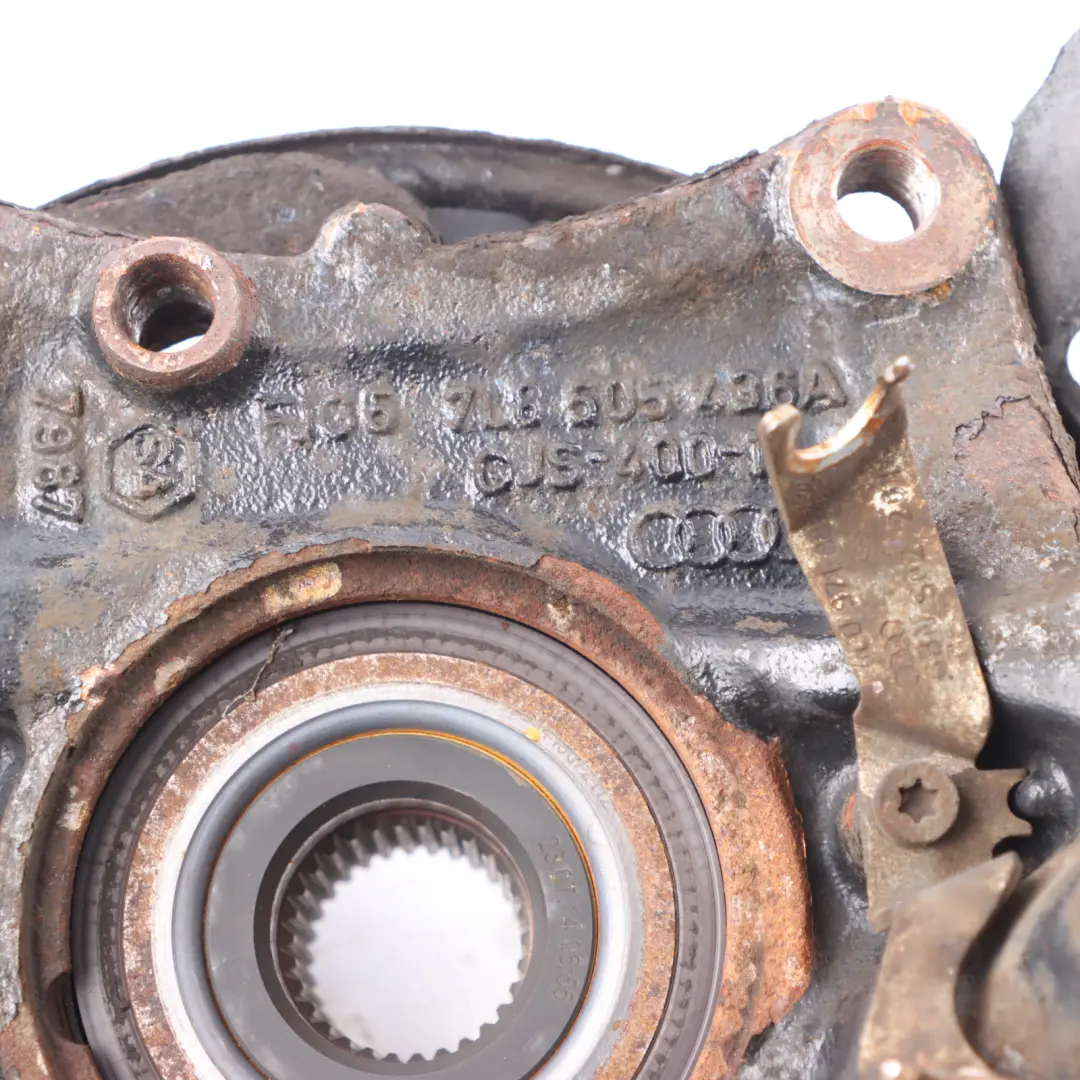 Audi Q7 4L Rear Wheel Carrier Knuckle Brake Disc Plate Right O/S - SKU 7L8505436A-2 - Part number 7L8505436A
