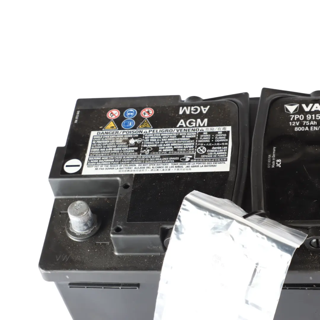 Varta Car Battery AGM 12V 75Ah 800A to Audi Volkswagen with Part number 7P0915105A Audi Volkswagen Varta Car Battery AGM 12V 75Ah 800A - SKU 7P0915105A - Part number 7P0915105A