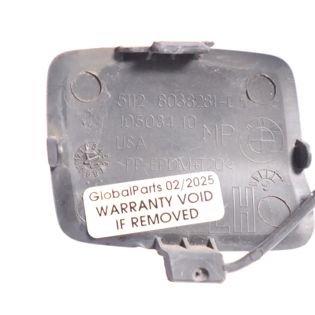 Bumper Flap Towing Eye Cover Cap Flap Left N/S Space Grey - A52 to BMW X5 E70 Rear with Part number 8038281 BMW X5 E70 Rear Bumper Flap Towing Eye Cover Cap Flap Left N/S Space Grey - A52 - SKU 8038281-SCG - Part number 8038281