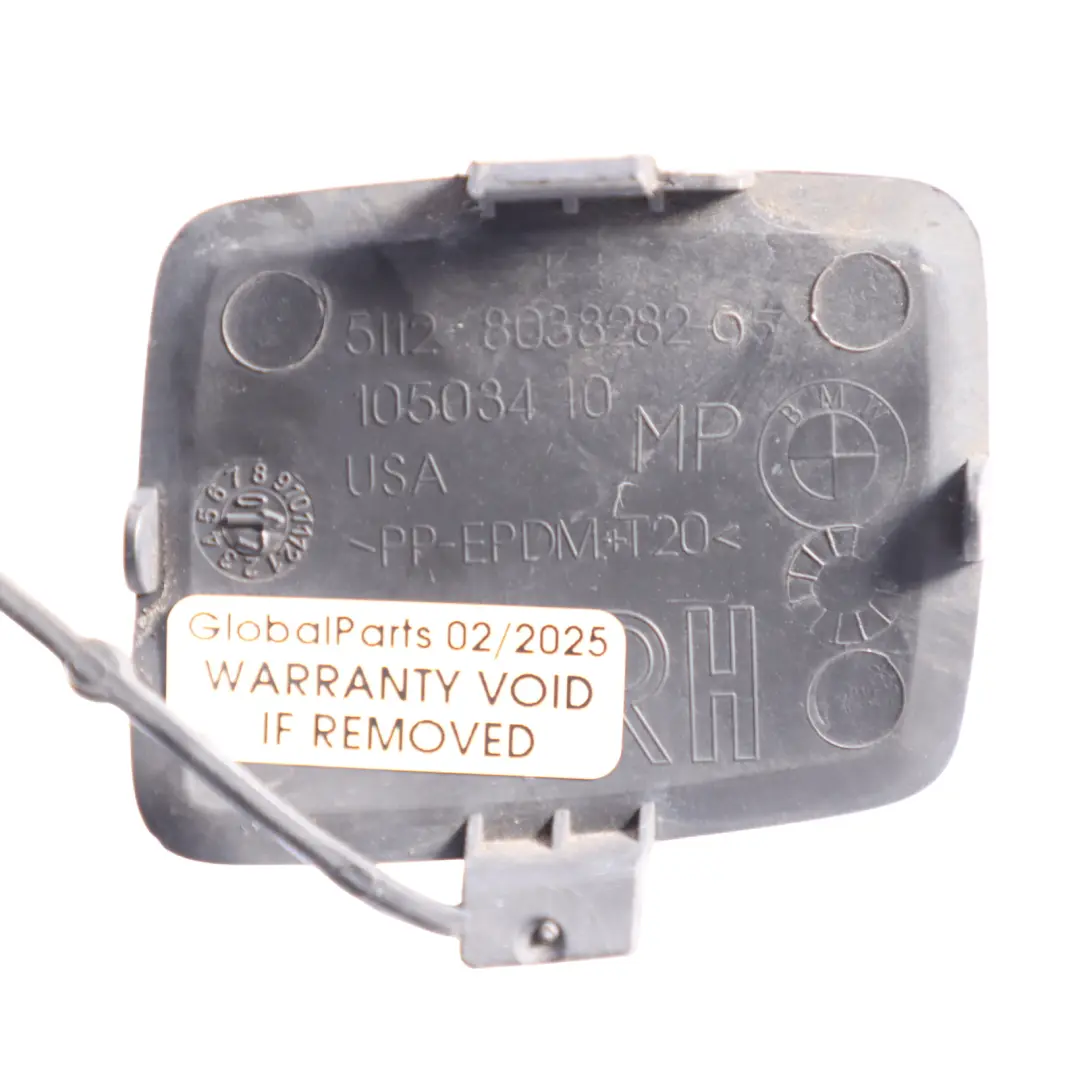 Bumper Flap Towing Eye Cover Cap Flap Right O/S Space Grey - A52 to BMW X5 E70 Rear with Part number 8038282 BMW X5 E70 Rear Bumper Flap Towing Eye Cover Cap Flap Right O/S Space Grey - A52 - SKU 8038282-SCG - Part number 8038282