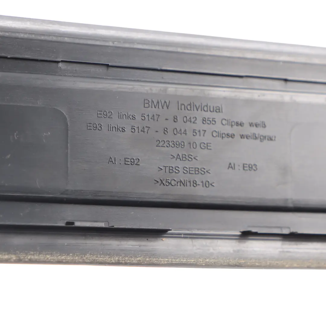 Delantero Izquierdo Derecho Puerta Entrada Sill Tapa Juego para BMW 3 E92 E93 LCI M con número de pieza 8046476 BMW 3 E92 E93 LCI M Delantero Izquierdo Derecho Puerta Entrada Sill Tapa Juego - SKU 8046477 / 8046478 - Número de pieza 8046476