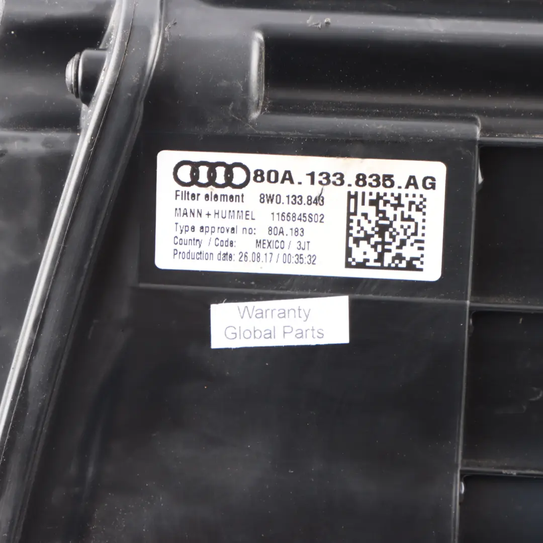 Filter Box Air Intake Silencer Filter Box to Audi SQ5 FY Air with Part number 80A133835AG Audi SQ5 FY Air Filter Box Air Intake Silencer Filter Box - SKU 80A133835AG - Part number 80A133835AG