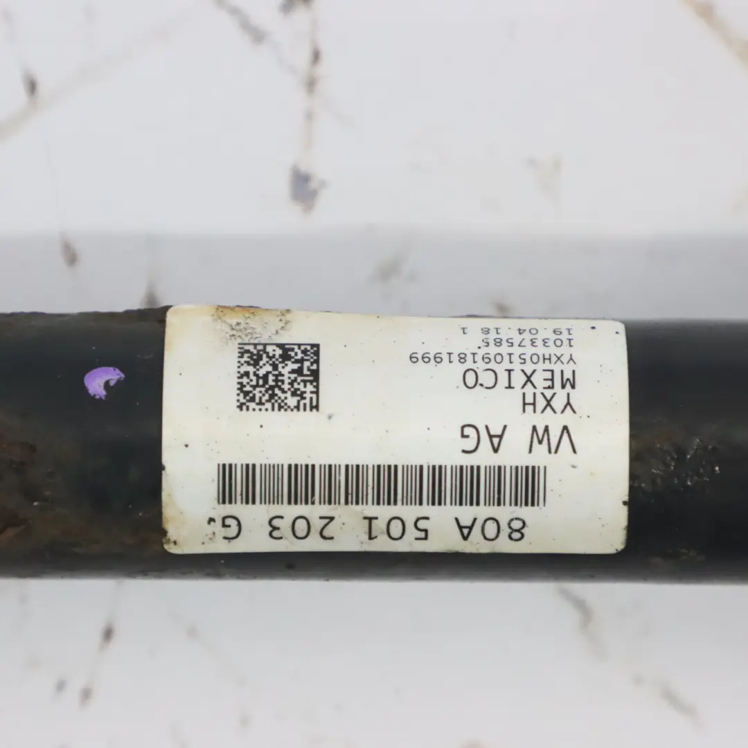 DAXB Petrol Engine Rear Driveshaft Left N/S to Audi Q5 FY 2.0 TFSI with Part number 80A501203G Audi Q5 FY 2.0 TFSI DAXB Petrol Engine Rear Driveshaft Left N/S - SKU 80A501203G - Part number 80A501203G