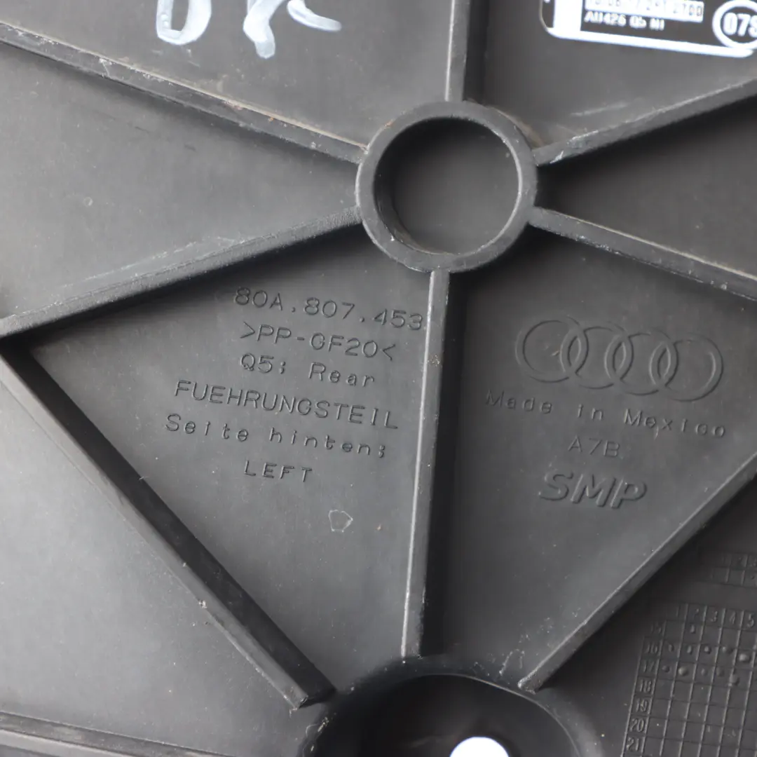 Bumper Bracket Mount Carrier Left N/S to Audi SQ5 FY Rear with Part number 80A807453 Audi SQ5 FY Rear Bumper Bracket Mount Carrier Left N/S - SKU 80A807453 - Part number 80A807453