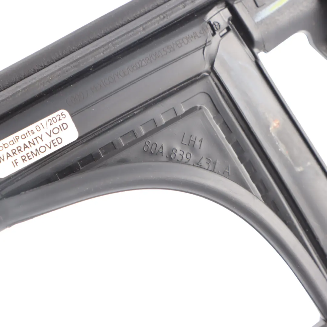 Upper Door Window Frame Trim Left N/S Finisher Chrome to Audi Q5 FY Rear with Part number 80A839431A Audi Q5 FY Rear Upper Door Window Frame Trim Left N/S Finisher Chrome - SKU 80A839431A-1 - Part number 80A839431A