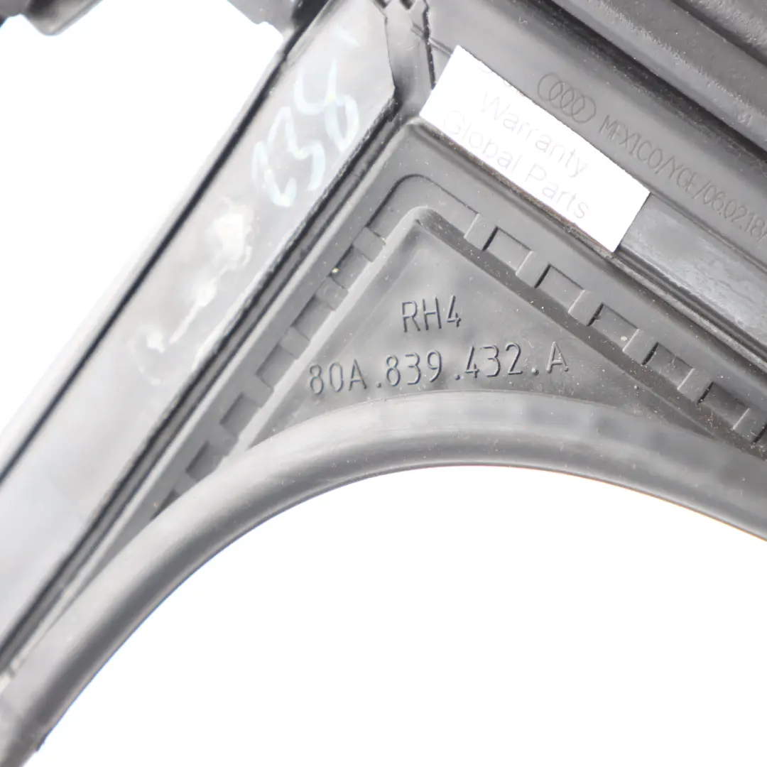 Audi Q5 FY Window Guide Seal Right Rear Door O/S Frame Gasket Rubber - SKU 80A839432A - Part number 80A839432A