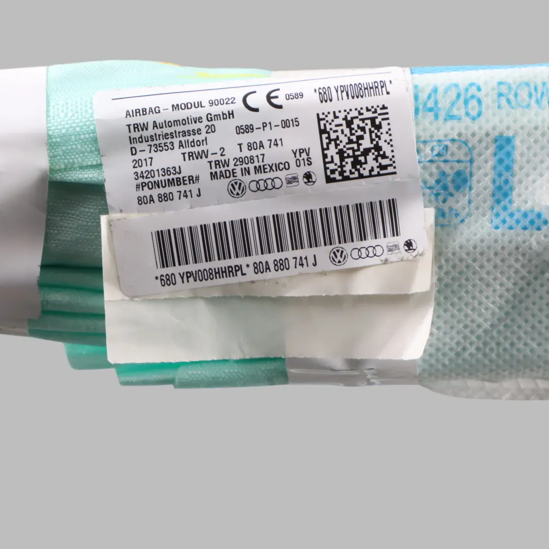 Roof Curtain Air Module SRS Unit Control Left N/S to Audi SQ5 FY with Part number 80A880741J Audi SQ5 FY Roof Curtain Air Module SRS Unit Control Left N/S - SKU 80A880741J - Part number 80A880741J