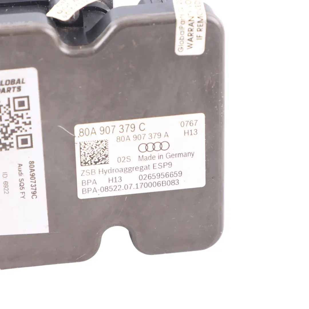 ABS Brake Pump Hydraulic Braking Control Unit 80A907379A 80A614517C to Audi Q5 FY with Part number 80A907379C Audi Q5 FY ABS Brake Pump Hydraulic Braking Control Unit 80A907379A 80A614517C - SKU 80A907379C - Part number 80A907379C