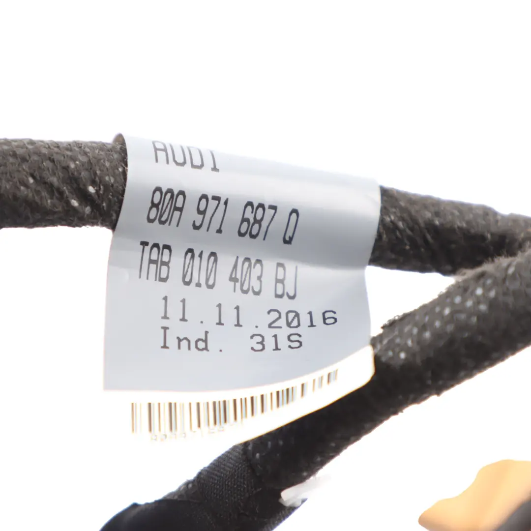 Door Wiring Harness Loom Cable Left Right N/O/S to Audi Q5 FY Rear with Part number 80A971687Q Audi Q5 FY Rear Door Wiring Harness Loom Cable Left Right N/O/S - SKU 80A971687Q - Part number 80A971687Q