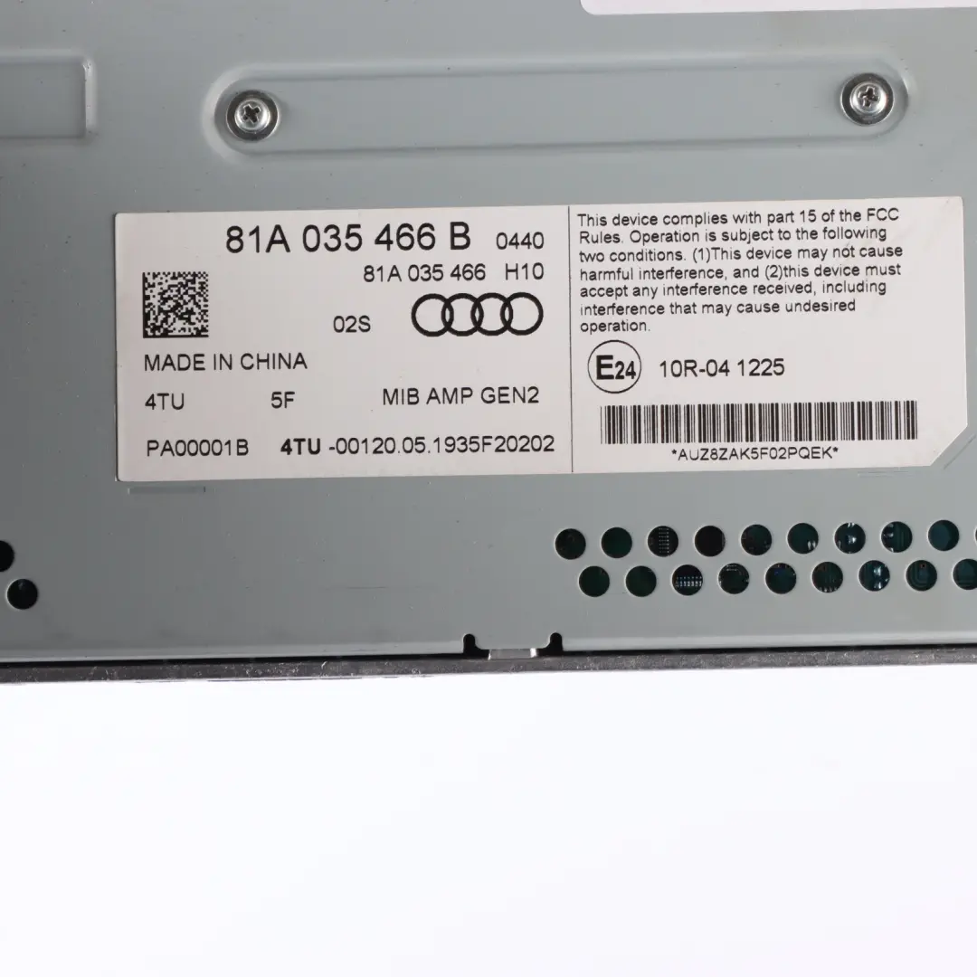 Audi A3 8V Bang Olufsen Audio AMP Amplifier Module Control Unit ECU - SKU 81A035466B - Part number 81A035466B
