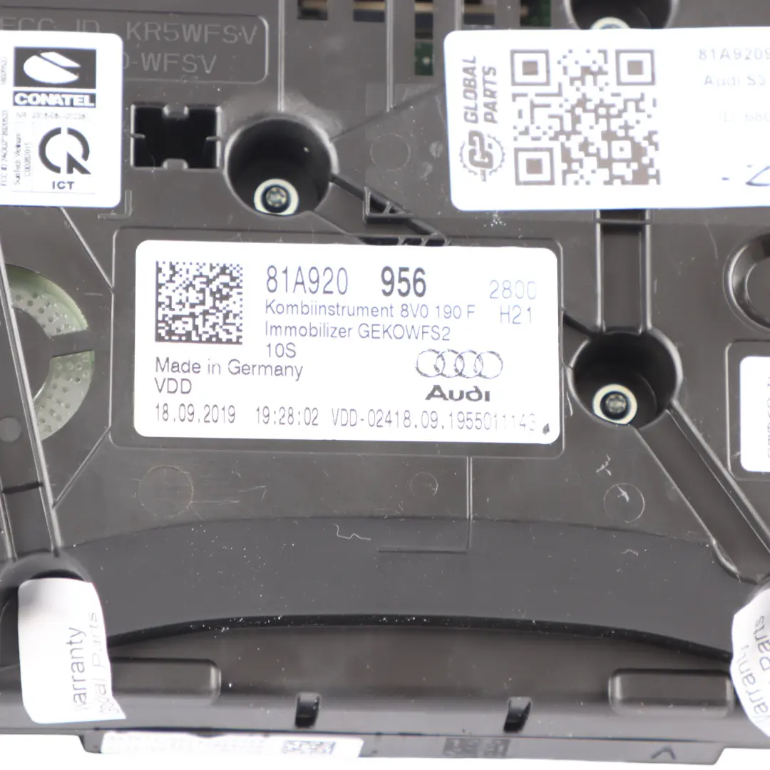 Audi S3 8V Petrol Instrument Cluster Speedo Clocks Meter Automatic - SKU 81A920956 - Part number 81A920956
