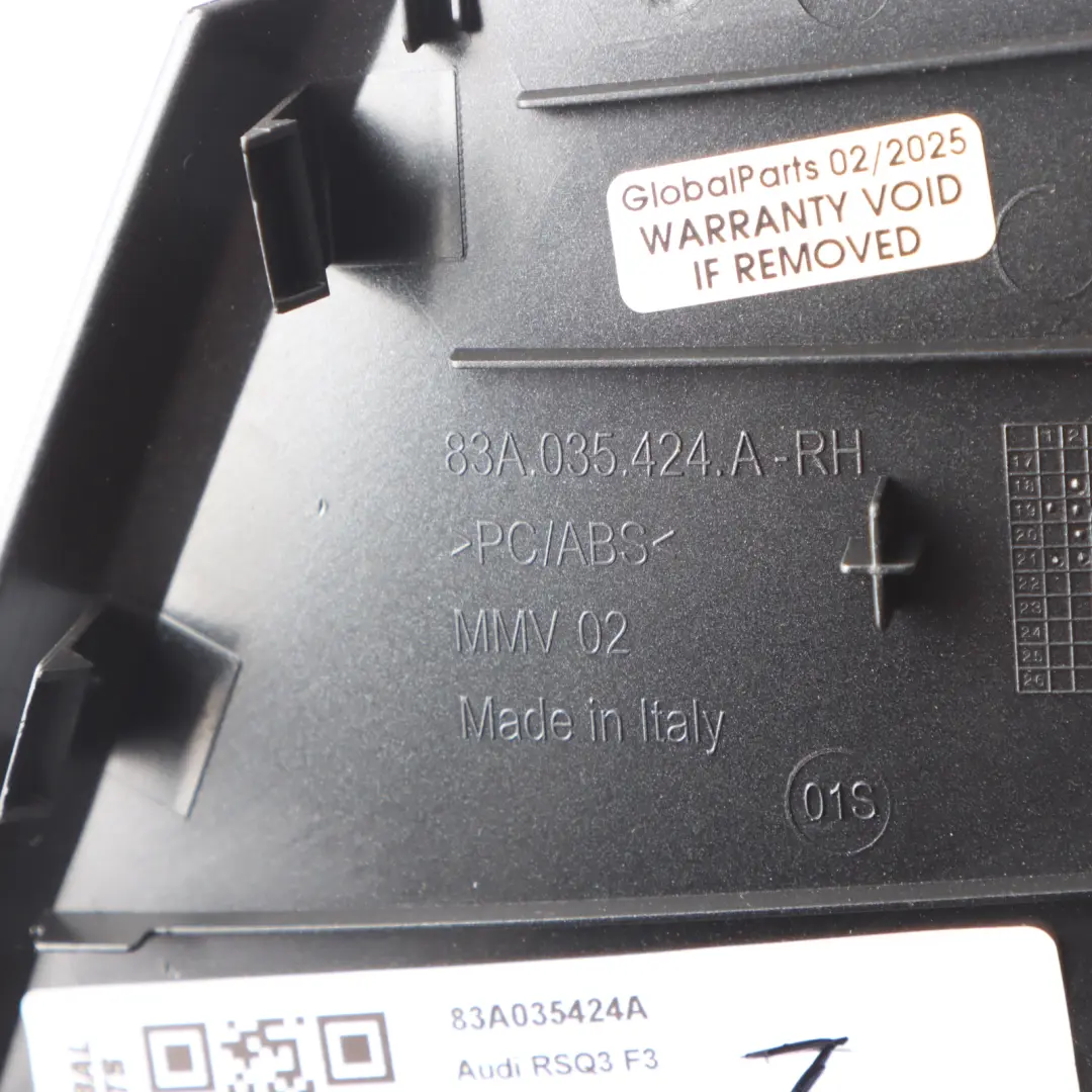 RSQ3 F3 Rivestimento Pannello Scheda Porta Anteriore Destra per Audi con numero di parte 83A035424A Audi RSQ3 F3 Rivestimento Pannello Scheda Porta Anteriore Destra - SKU 83A035424A - Numero di parte 83A035424A