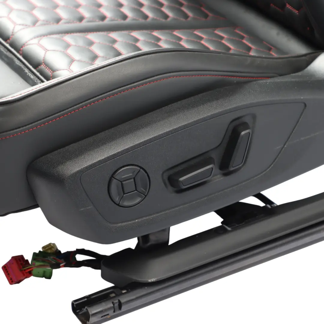 Audi RSQ3 F3 83A Sport Seat Front Left N/S Heated Leather Black Express Red - SKU 83A881805L - Part number 83A881805L